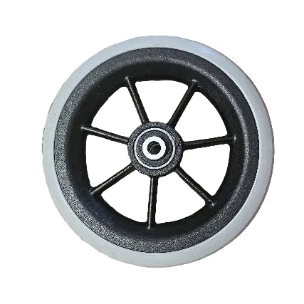 Front wheel 6” (150 x 27 mm) with round solid rubber